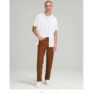 Lululemon ABC Slim Fit 5 Pocket Utilitech Denim Pants Mens 36x32 Brown Office